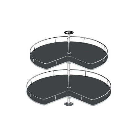 Półka obrotowa 3/4 podwójna z tworzywa - grafitowa